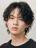 フィフス 大分(fifth)&nbsp;大分シャドウパーマメンズカットラウンドマッシュセンターパート