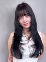 アルバム 池袋(ALBUM)&nbsp;顔周りレイヤーロング韓国ヘアくびれヘア_ba555961