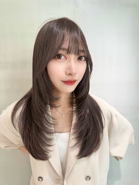 ロンドウル 熊本(Lond ulu) レイヤーカット/韓国/グレーベージュ/髪質改善/レイヤーロング