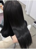 黒髪ストレート/ダークグレージュ/髪質改善　上野