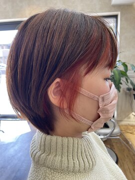 ヘアアンドメイク アリス(hair&make ALICE produce by COLT) ショート インナーカラー オレンジ