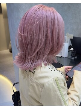 サンド 池袋 2nd(sand) レイヤーボブとピンクベージュ