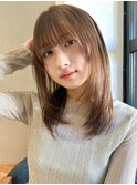 ミディアムレイヤー/顔周りレイヤー/小顔ヘア/似合わせカット