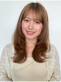 ◎ワンホンレイヤーカットデジタルパーマミルクティーブロンド