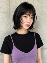 エイチ ウルフカット 大阪梅田(811)&nbsp;ラベンダーグレージュウルフパーマミルクティーベージュ浴衣ボブ