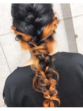 ヘアテリア リュウ 大塚(hair teria ryu) オレンジ×インナーカラー