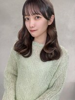 インビテーション(invitation)&nbsp;カーキベージュシースルーぱっつん前髪インナーカラーベージュ