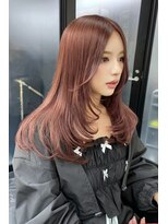 ランズ(LANDS)&nbsp;ピンクベージュ　レイヤーカット 【韓国ヘア 大阪 梅田】