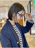 大人20代30代40代白髪ぼかし黒髪前下がりボブ