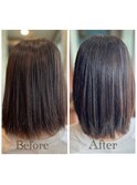 髪質改善ヘアエステストレート＋水素カラー