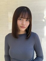 オーロ(ORO)&nbsp;20代30代大人小顔顔まわりレイヤー☆マロンブラウンセミディ♪