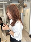 オレンジカラー 暖色カラー ハイライトカラー 博多