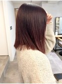 ブリーチ暖色カラーチェリーレッド*ミディアムボブ/明大前
