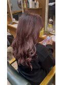 ロングレイヤーブリーチカラーシャドウルーツピンクベージュ