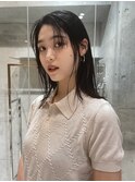 ミディアム切りっぱなしブルーブラック