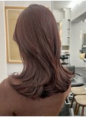 ミディアムレイヤーカット顔周りレイヤーウルフハッシュカット