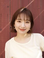 ガーデンヨコハマエスト(GARDEN YOKOHAMA est) ボブ 外ハネボブ くびれヘア 切りっぱなしボブ 暗めカラー