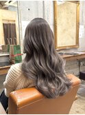 グレージュ（ブリーチあり）/コテ巻き仕上げ/新小岩