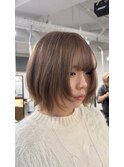 ボブレイヤー×ミルクティーベージュ