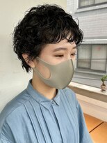 スー 自由が丘(suu)&nbsp;黒髪パーマボブ黒髪ショートパーマゆるめパーマウェーブパーマ
