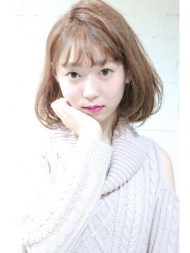 ホラン(HoLan) 【HoLan】ミルクティーカラーx内巻きボブ