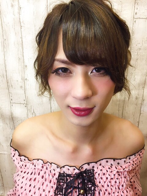 北海道　女装子 2025年冬春】☆可愛～く大変身♪(*^-^*)/『女装子フルメイク＋ヘアセット♪』のヘアスタイル｜BIGLOBE Beauty
