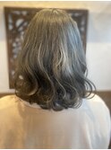 グレージュ系の外ハネスタイル (太田エリア)