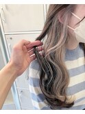 ミルクティーインナーカラー/ロングヘア/韓国ヘア/グレージュ