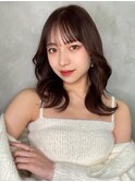 ブリーチなしチョコレート色×前髪/顔周りレイヤー韓国ヘア[大宮