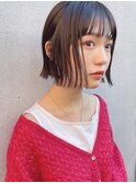 前髪パーママッシュショートボブ黒髪渋谷原宿神宮前