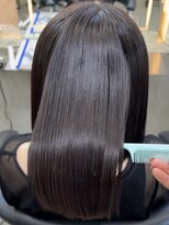 縮毛矯正 髪質改善 ボブ 切りっぱなしボブ 美髪 艶髪 艶カラー