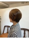 ニュアンスカラーフレンチカジュアルグレージュカラー斜めバング