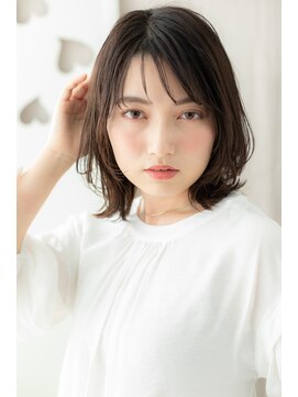 カバーヘア ブリス 大宮西口(COVER HAIR bliss) 透けバング艶感黒髪ウェットヘアくびれミディアムウルフY大宮