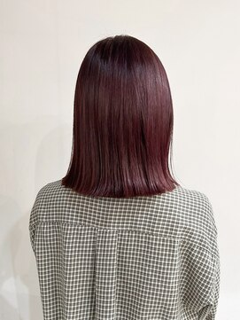 オアズヘアービィグラッド(ORe'S HAIR BE GLaD) 切りっぱなしボブ【新潟/デザインカラー/赤髪】