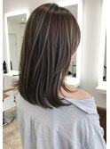美髪/ワイドバング/レイヤーカット/くすみベージュ/新小岩駅