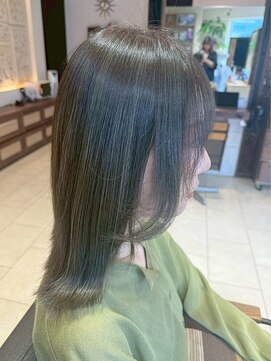 ヘアリゾート粋 ティガ 池袋店(tiga) ツヤ髪/オリーブカラー/セミロングレイヤー