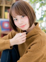 カバーヘア イヴ 戸頭店(COVER HAIR EVE)&nbsp;艶髪ココアベージュ前下がり切りっぱなしボブh4戸頭20代30代