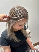 クレエ ヘアー デザイン(creer hair design)&nbsp;艶髪ストレートヘア透明感赤み消しカラーブリーチダブルカラー