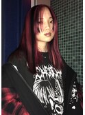 ☆派手髪パンク☆原色　ネオンピンク　ブロック　黒デザイン