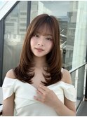 韓国顔周り/ハイレイヤーカット/ミディアムレイヤーカット/銀座