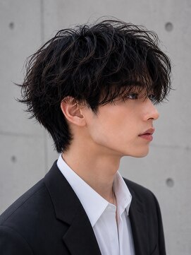オラ ボーテ(Aura Beaute) 波巻きパーマ 無造作マッシュ アップバング フォーマル