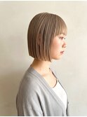 ボブ/ミルクティーベージュ/レイヤーカット/大人可愛い/小顔