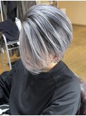 【白髪対策ハイトーン】ホワイトバレイヤージュ×ブリーチ３回