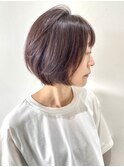 【FOLK】小顔 内巻き ショートボブ ラベンダーアッシュ ベージュ