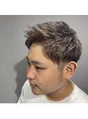 ハイライトプラチナグレージュ×2wayショート