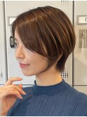 30代40代大人女性/前髪ありショートボブ/ショートヘア/髪質改善