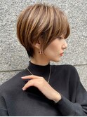 大人美人ショート×デザインハイライト×グレーベージュ/横浜