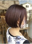 ボブ/ショートボブ/ピンクカラー/ピンクブラウン/ブラウンカラー