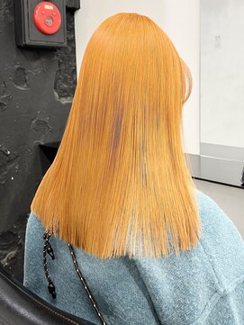 ココ 原宿(KOKO) オレンジ小顔クラゲヘアーオリーブグレーココアベージュブリーチ