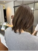レイヤー ボブ ミディアム 40代 30代 白髪ぼかし